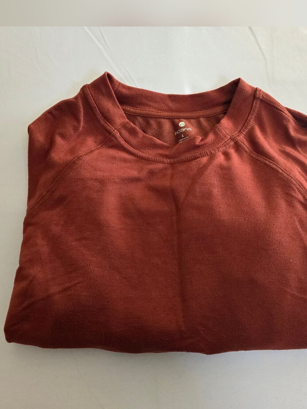 Apana Burnt Orange Crewneck With Thumbholes Size Large